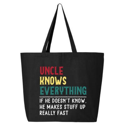 Uncle know Everything Father's day gift for Funny Uncle Dad 25L Jumbo Tote