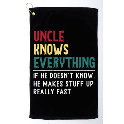 Uncle know Everything Father's day gift for Funny Uncle Dad Platinum Collection Golf Towel