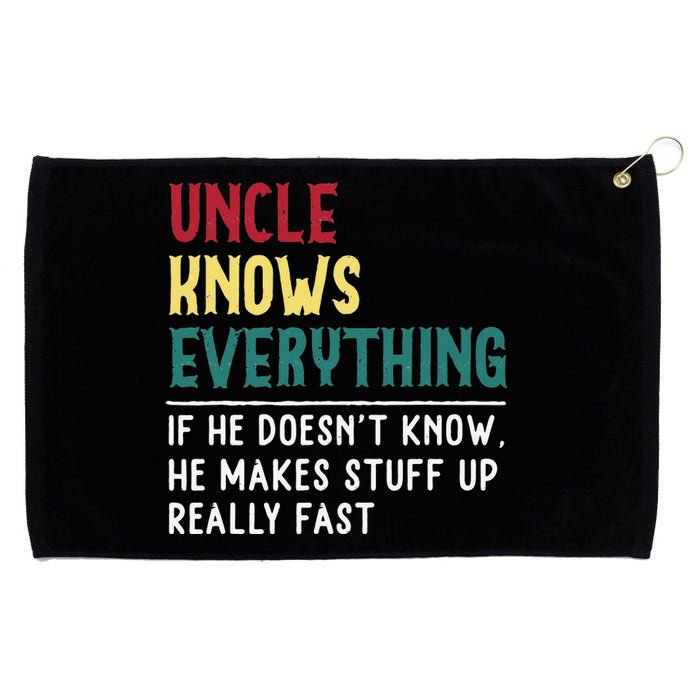 Uncle know Everything Father's day gift for Funny Uncle Dad Grommeted Golf Towel