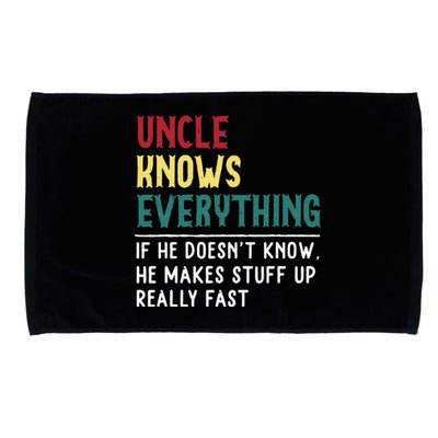 Uncle know Everything Father's day gift for Funny Uncle Dad Microfiber Hand Towel