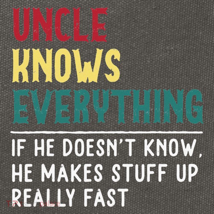 Uncle know Everything Father's day gift for Funny Uncle Dad Cotton Canvas Backpack