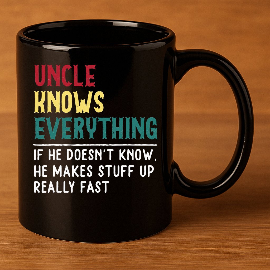 Uncle Know Everything Fathers Day Gift For Funny Uncle Dad 11oz C Handle Ceramic Mug