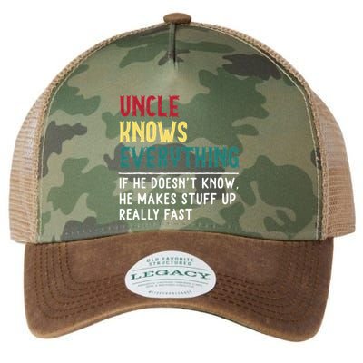 Uncle Know Everything Fathers Day Gift For Funny Uncle Dad Legacy Tie Dye Trucker Hat