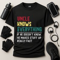 Uncle Know Everything Fathers Day Gift For Funny Uncle Dad Cooling Performance Crew T-Shirt