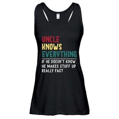 Uncle Know Everything Fathers Day Gift For Funny Uncle Dad Ladies Essential Flowy Tank