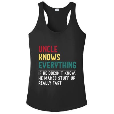 Uncle Know Everything Fathers Day Gift For Funny Uncle Dad Ladies PosiCharge Competitor Racerback Tank