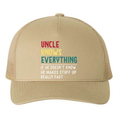 Uncle Know Everything Fathers Day Gift For Funny Uncle Dad Yupoong Adult 5-Panel Trucker Hat