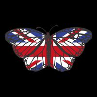 United Kingdom Flag Butterfly Cooling Performance Crew T-Shirt
