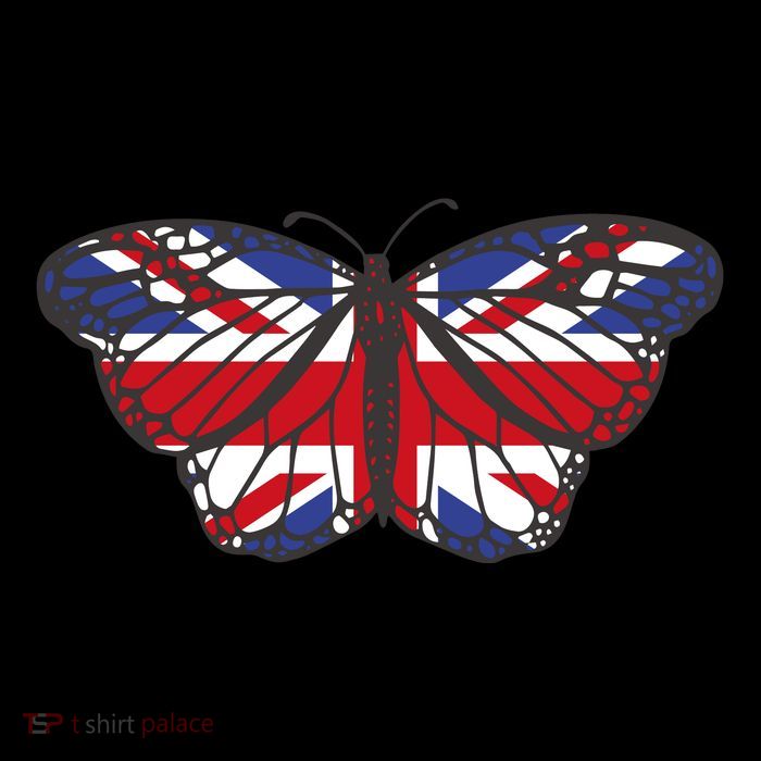 United Kingdom Flag Butterfly Tall T-Shirt