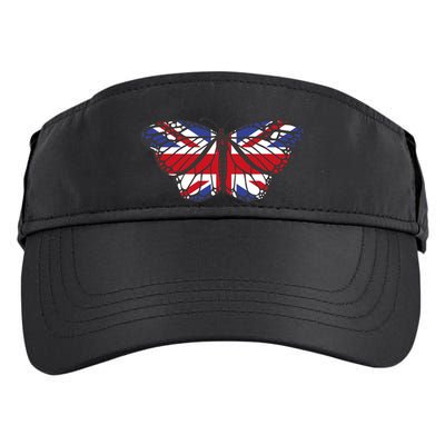 United Kingdom Flag Butterfly Adult Drive Performance Visor
