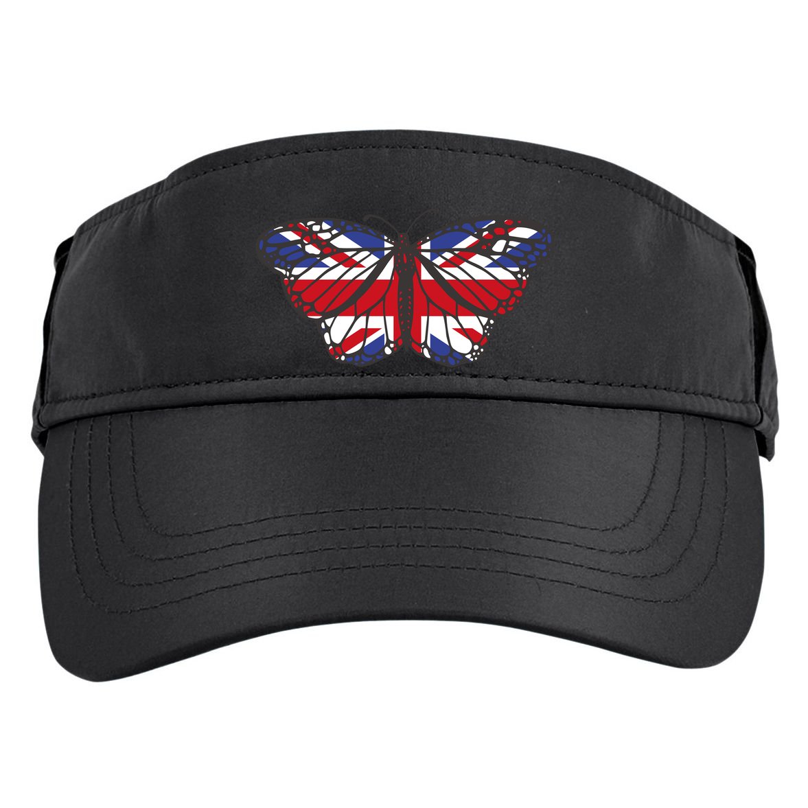United Kingdom Flag Butterfly Adult Drive Performance Visor