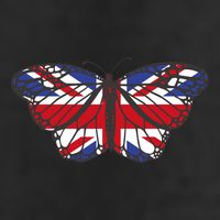 United Kingdom Flag Butterfly Adult Drive Performance Visor