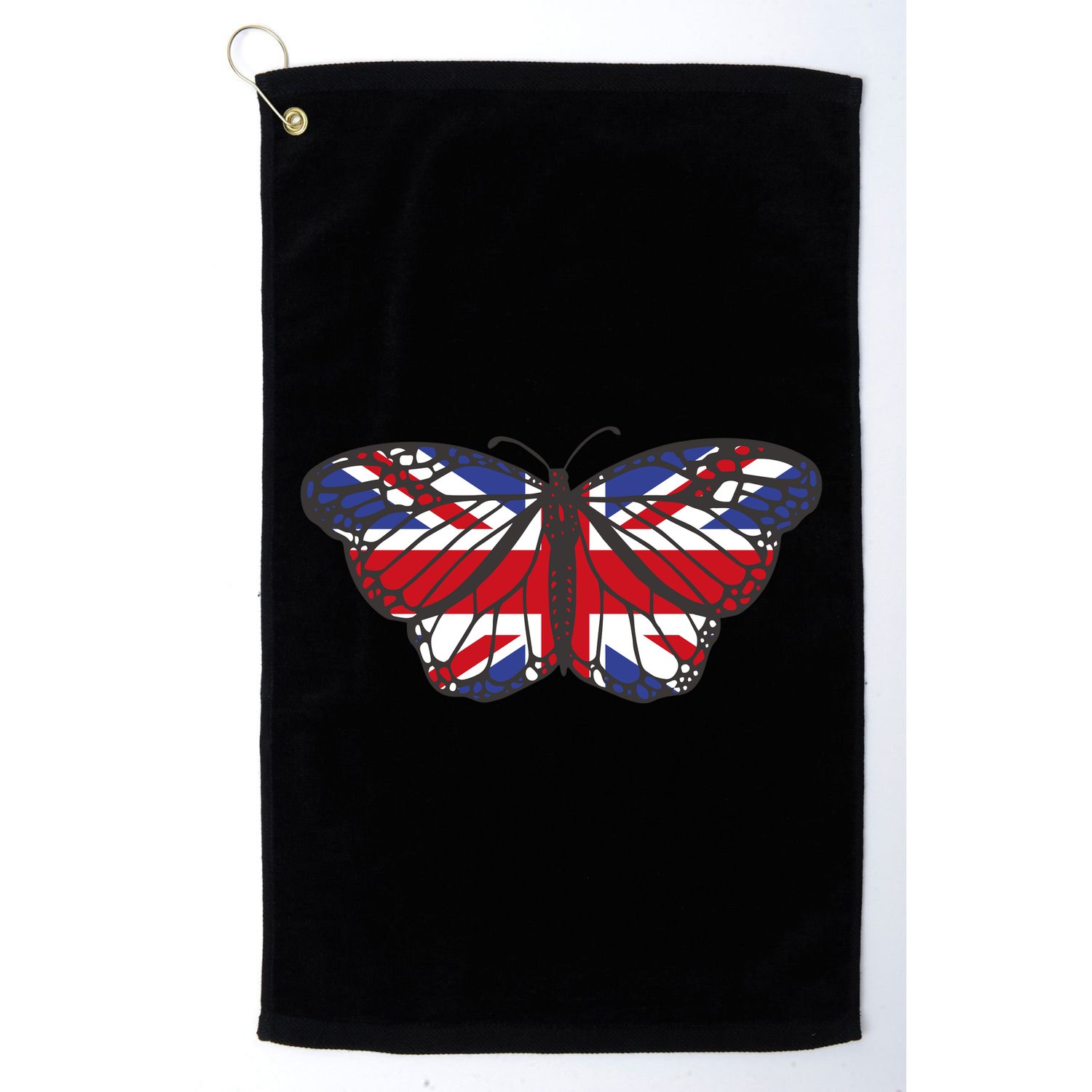 United Kingdom Flag Butterfly Golf Towel