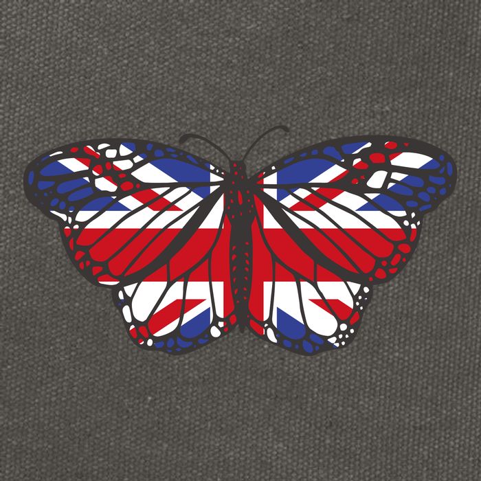 United Kingdom Flag Butterfly Cotton Canvas Backpack