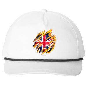 United Kingdom Flame Flag Snapback Five-Panel Rope Hat