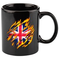 United Kingdom Flame Flag 11oz C Handle Ceramic Mug