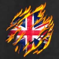United Kingdom Flame Flag Trucker Hat