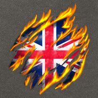 United Kingdom Flame Flag Cotton Canvas Backpack