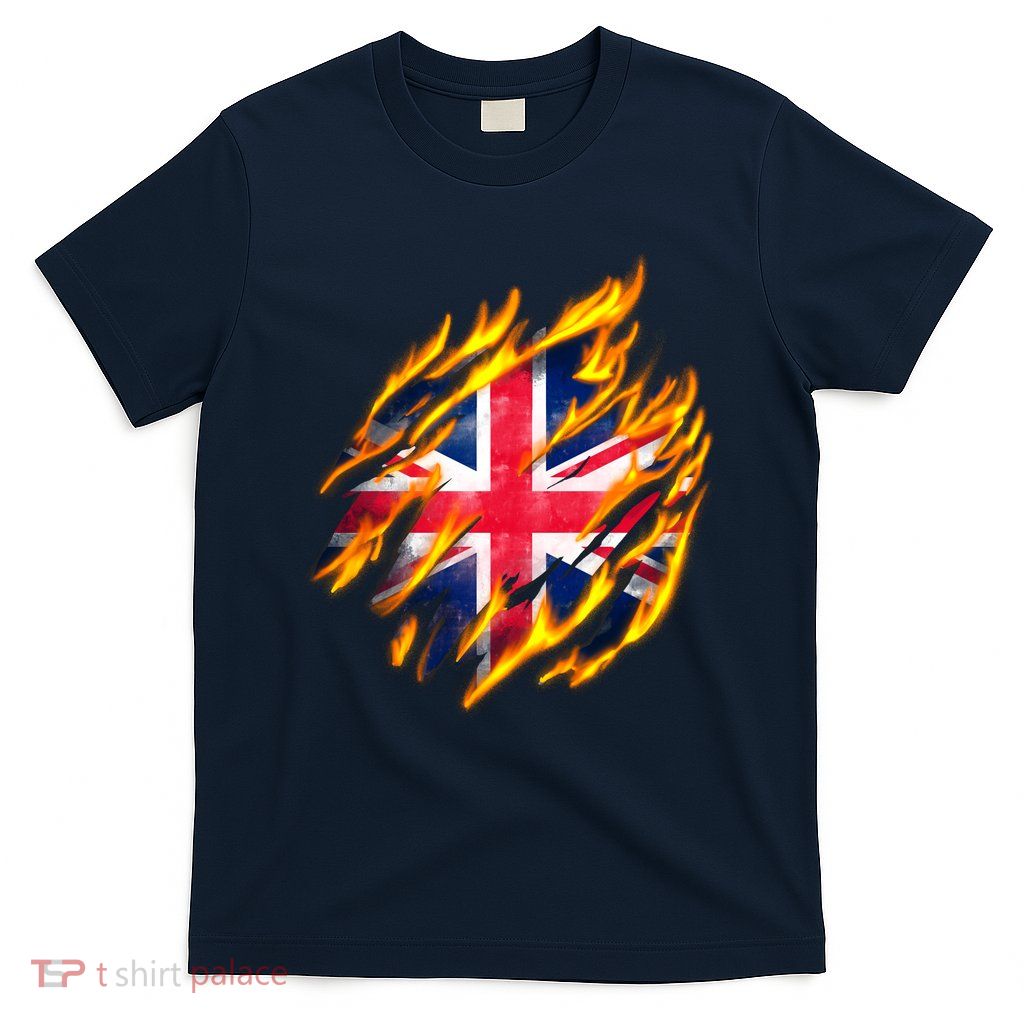 United Kingdom Flame Flag T-Shirt