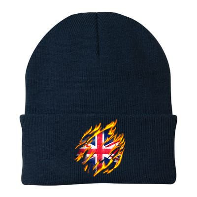 United Kingdom Flame Flag Knit Cap Winter Beanie