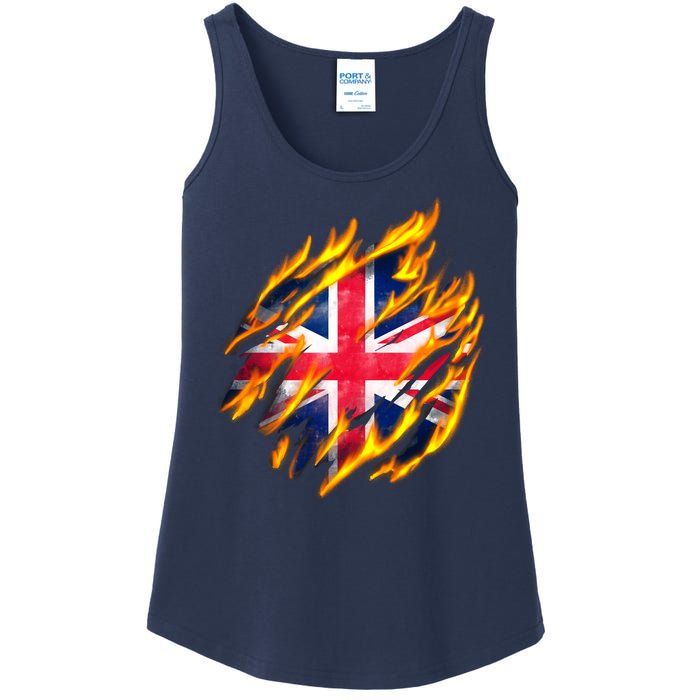 United Kingdom Flame Flag Ladies Essential Tank