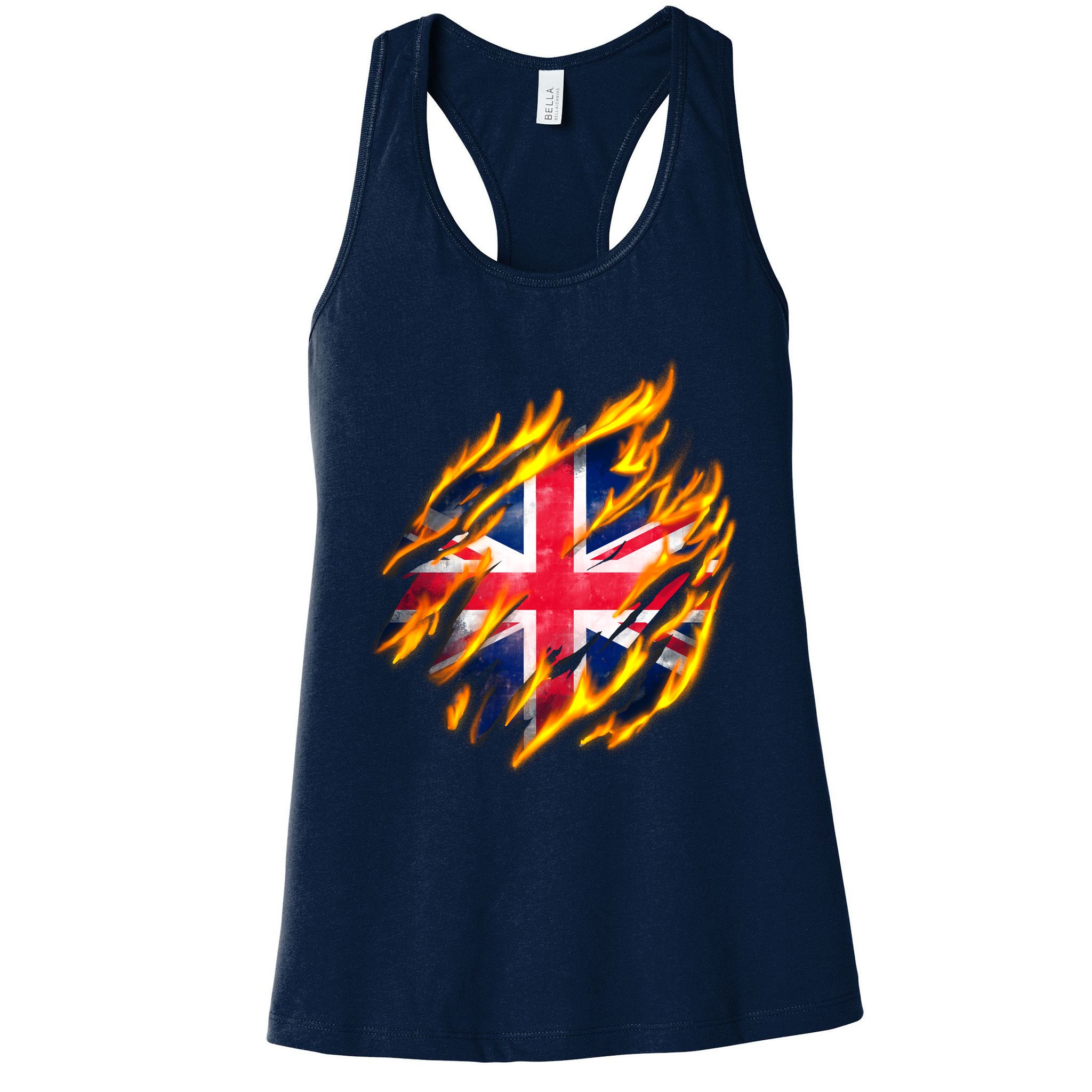 United Kingdom Flame Flag Womens Tank Top