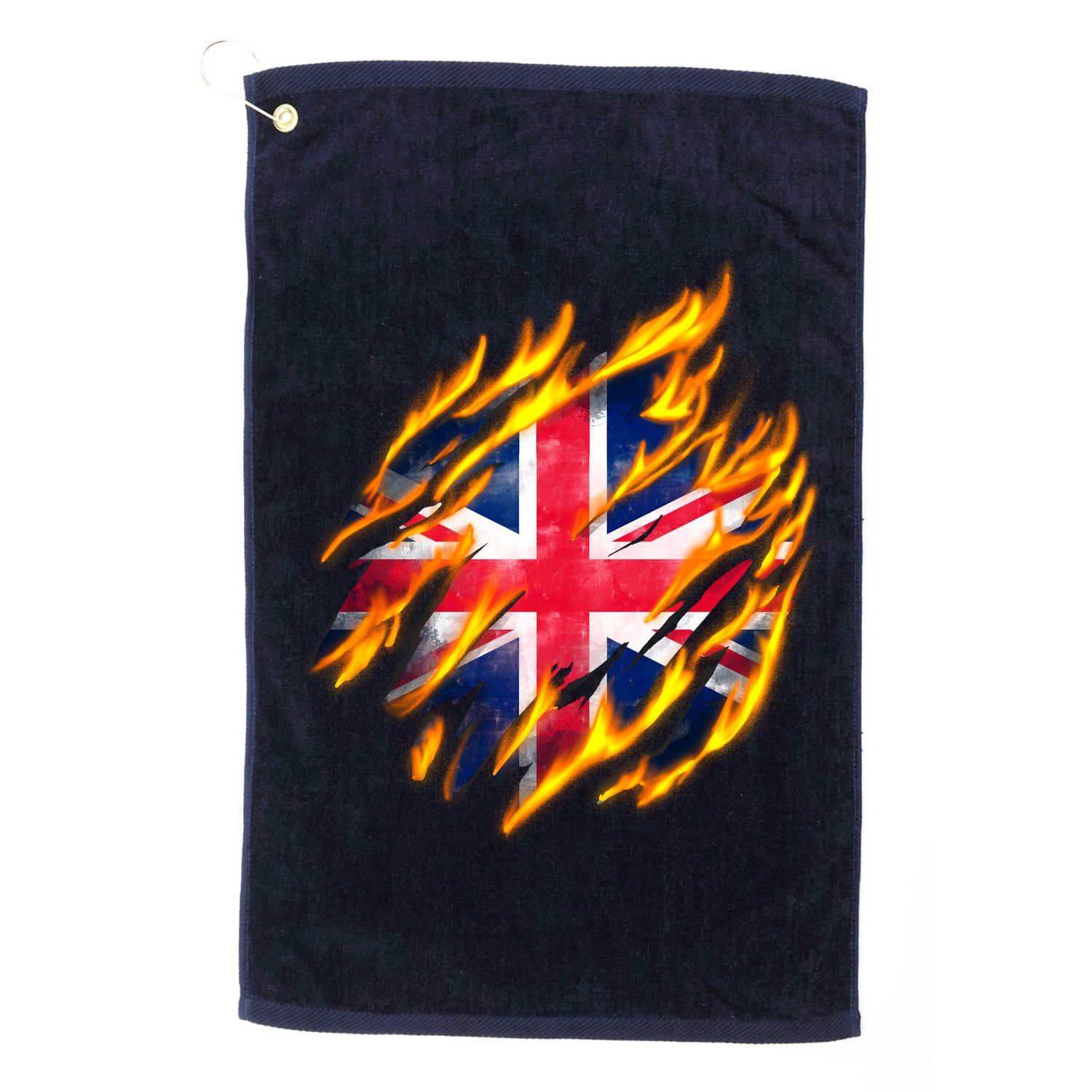 United Kingdom Flame Flag Golf Towel