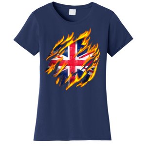 United Kingdom Flame Flag Women's T-Shirt