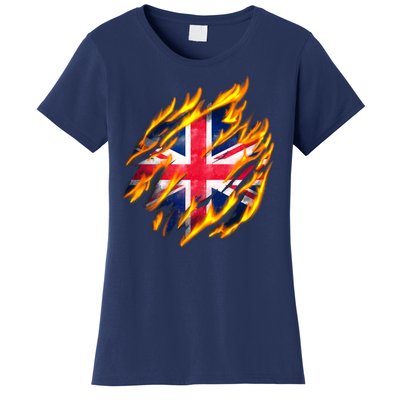 United Kingdom Flame Flag Women's T-Shirt