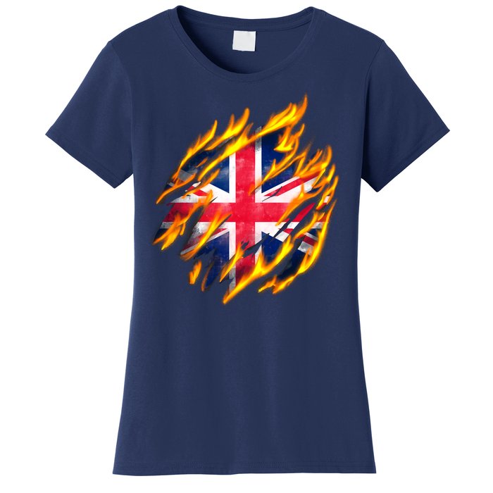 United Kingdom Flame Flag Women's T-Shirt