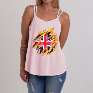 United Kingdom Flame Flag Women's Strappy Tank