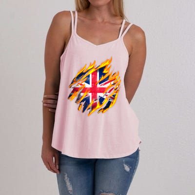 United Kingdom Flame Flag Women's Strappy Tank