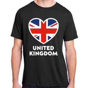 United Kingdom Flag Heart Shaped England Union Jack Gift Adult ChromaSoft Performance T-Shirt