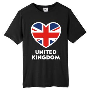 United Kingdom Flag Heart Shaped England Union Jack Gift Tall Fusion ChromaSoft Performance T-Shirt