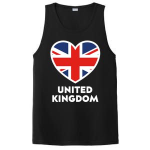 United Kingdom Flag Heart Shaped England Union Jack Gift PosiCharge Competitor Tank