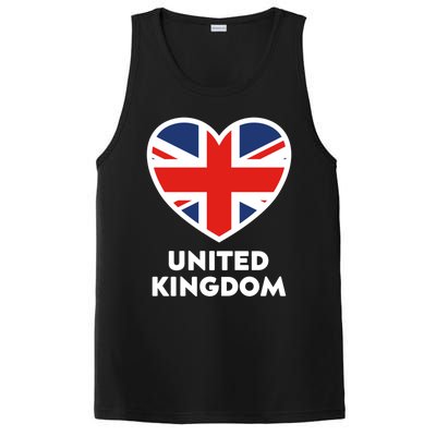 United Kingdom Flag Heart Shaped England Union Jack Gift PosiCharge Competitor Tank