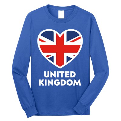 United Kingdom Flag Heart Shaped England Union Jack Gift Long Sleeve Shirt