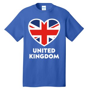 United Kingdom Flag Heart Shaped England Union Jack Gift Tall T-Shirt