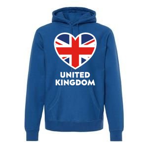 United Kingdom Flag Heart Shaped England Union Jack Gift Premium Hoodie