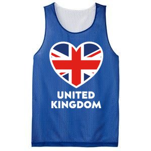 United Kingdom Flag Heart Shaped England Union Jack Gift Mesh Reversible Basketball Jersey Tank