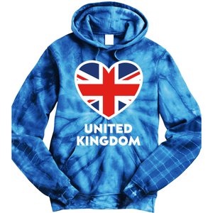 United Kingdom Flag Heart Shaped England Union Jack Gift Tie Dye Hoodie