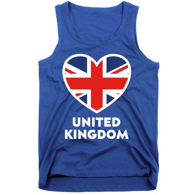 United Kingdom Flag Heart Shaped England Union Jack Gift Tank Top