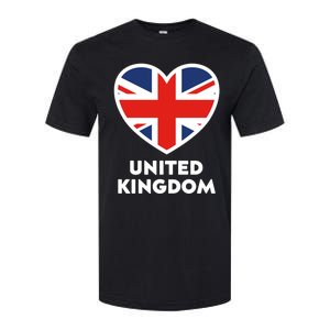 United Kingdom Flag Heart Shaped England Union Jack Gift Softstyle CVC T-Shirt