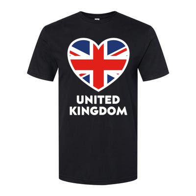 United Kingdom Flag Heart Shaped England Union Jack Gift Softstyle CVC T-Shirt