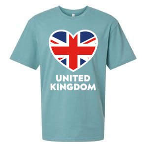 United Kingdom Flag Heart Shaped England Union Jack Gift Sueded Cloud Jersey T-Shirt