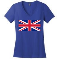 United Kingdom Flag British Union Jack Uk Flags Gift Women's V-Neck T-Shirt