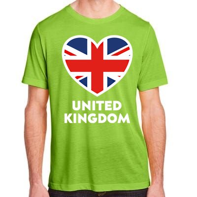 United Kingdom Flag Heart Shaped England Union Jack Gift Adult ChromaSoft Performance T-Shirt