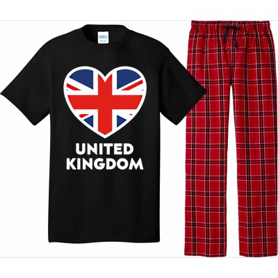 United Kingdom Flag Heart Shaped England Union Jack Gift Pajama Set