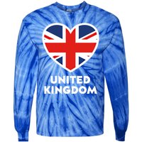 United Kingdom Flag Heart Shaped England Union Jack Gift Tie-Dye Long Sleeve Shirt