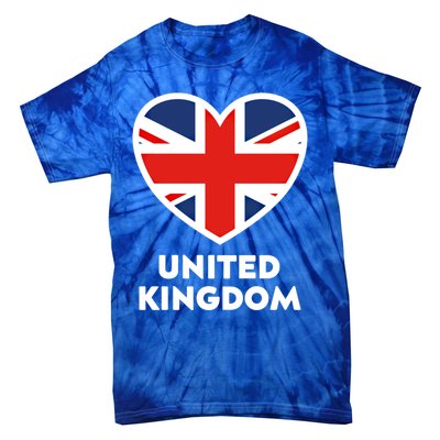 United Kingdom Flag Heart Shaped England Union Jack Gift Tie-Dye T-Shirt